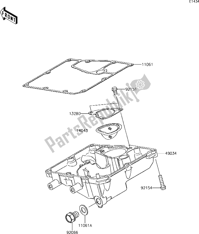 Tutte le parti per il 17 Oil Pan del Kawasaki KLE 650 Versys L 2018