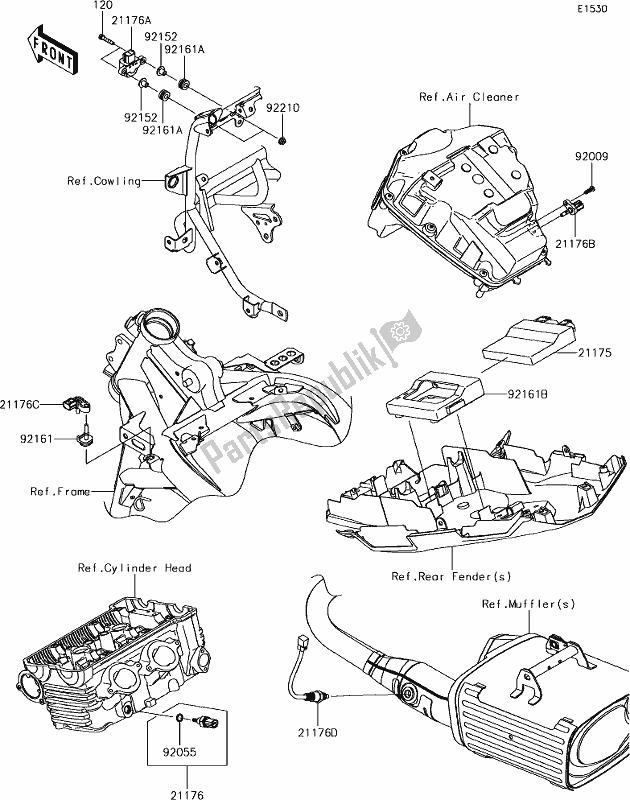 Alle onderdelen voor de 20 Fuel Injection van de Kawasaki KLE 650 Versys L 2018