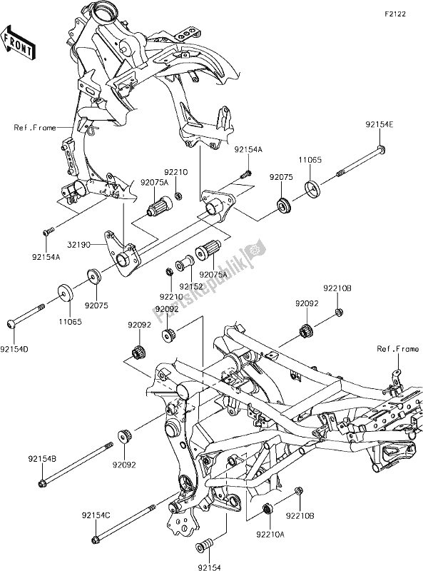 Tutte le parti per il 29 Engine Mount del Kawasaki KLE 650 Versys L 2018