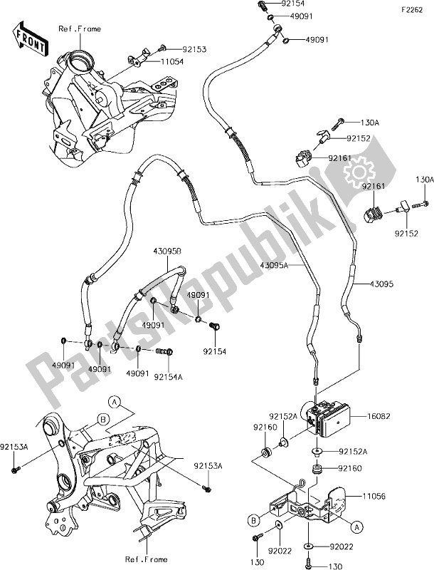 Alle onderdelen voor de 41 Brake Piping van de Kawasaki KLE 650 Versys L 2018