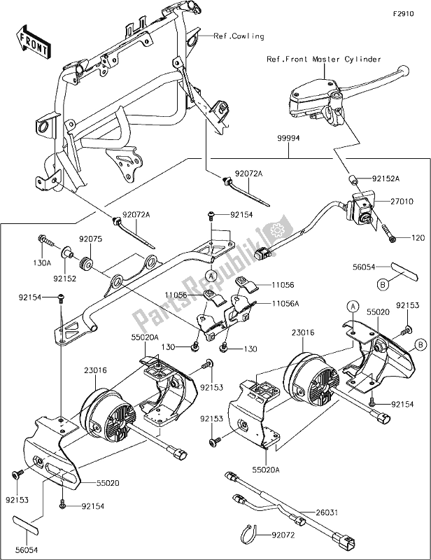 All parts for the 66 Accessory(fog Lamp) of the Kawasaki KLE 650 Versys L 2018