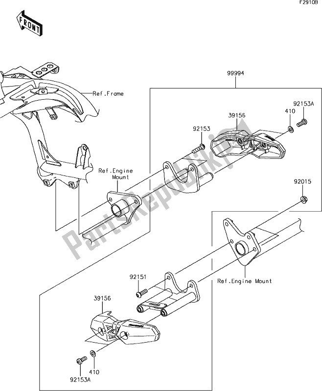 All parts for the 68 Accessory(engine Guard) of the Kawasaki KLE 650 Versys L 2018