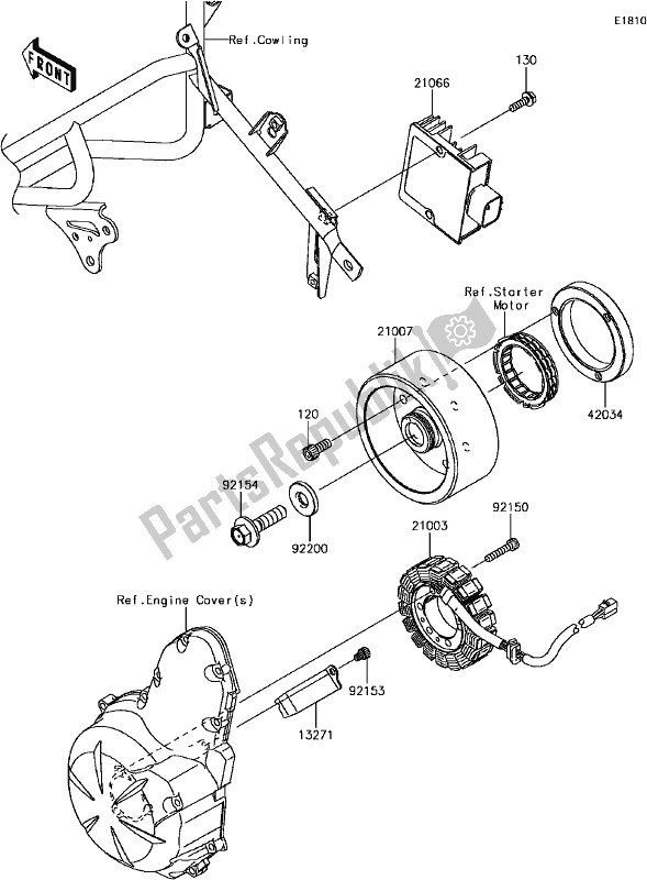 All parts for the C-13generator of the Kawasaki KLE 650 Versys 650L Lams 2017