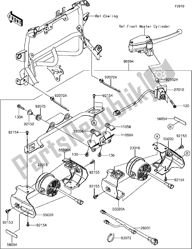 All parts for the H-4 Accessory(fog Lamp) of the Kawasaki KLE 650 Versys 650L Lams 2017