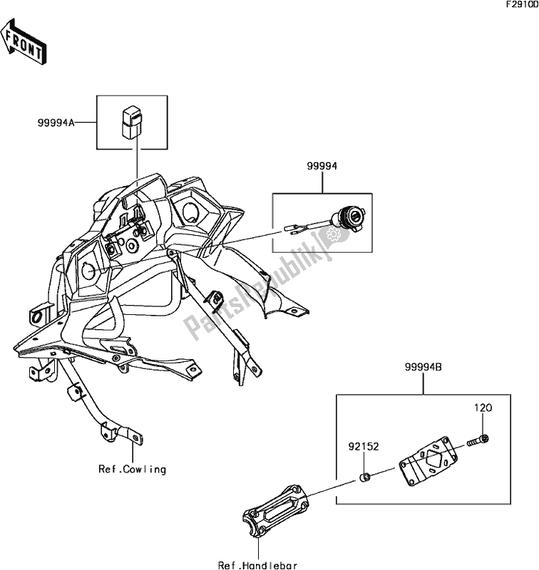 Todas as partes de H-8 Accessory(dc Output Etc.) do Kawasaki KLE 650 Versys 650L Lams 2017