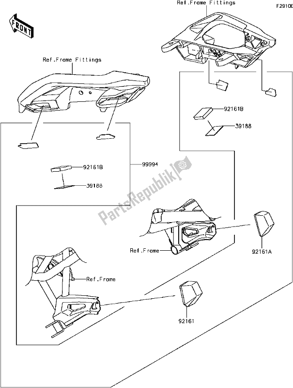 Alle onderdelen voor de H-9 Accessory(bag Fitting Kit) van de Kawasaki KLE 650 Versys 650L Lams 2017