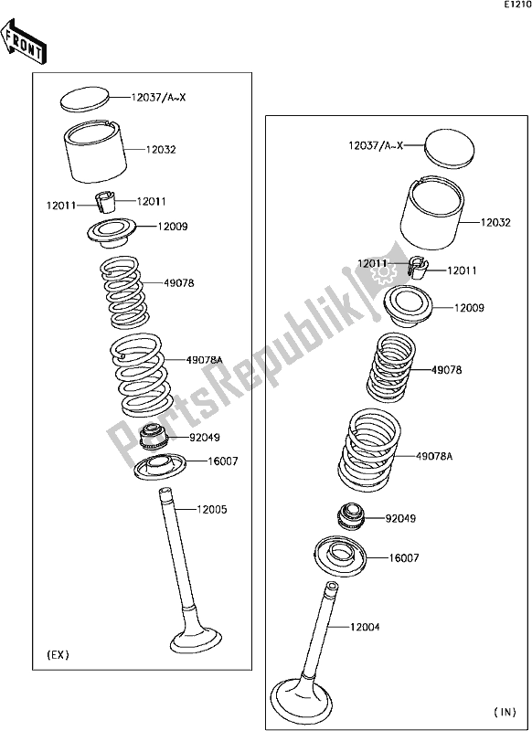 Alle onderdelen voor de B-8 Valve(s) van de Kawasaki KLR 650 2017