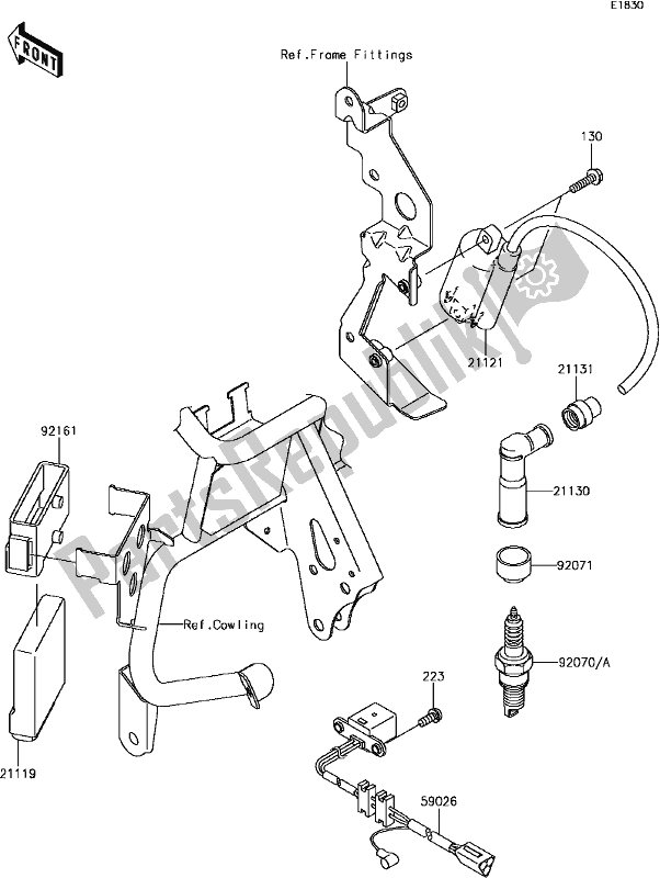 Alle onderdelen voor de C-10ignition System van de Kawasaki KLR 650 2017