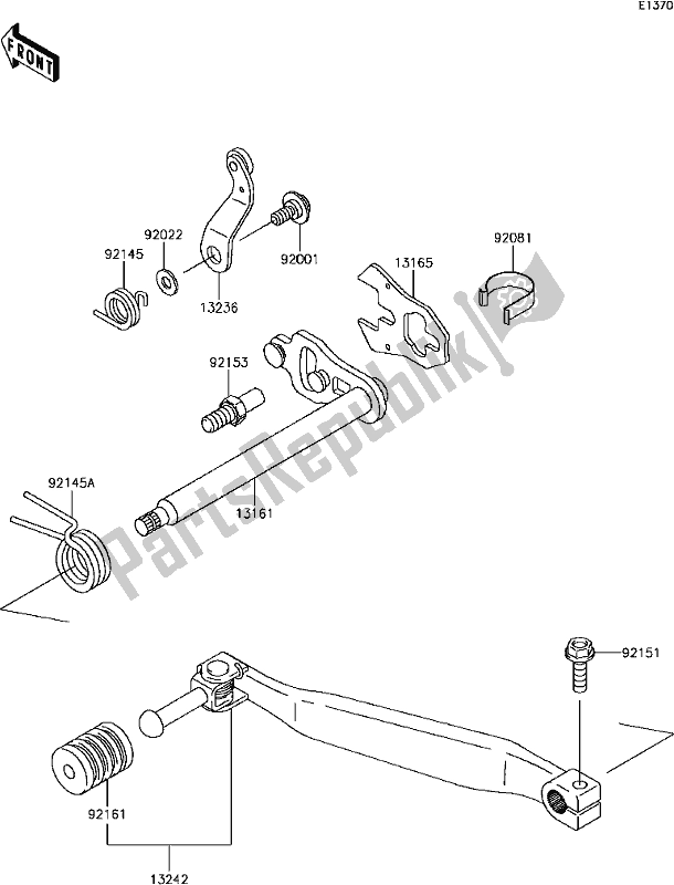 Alle onderdelen voor de C-3 Gear Change Mechanism van de Kawasaki KLR 650 2017