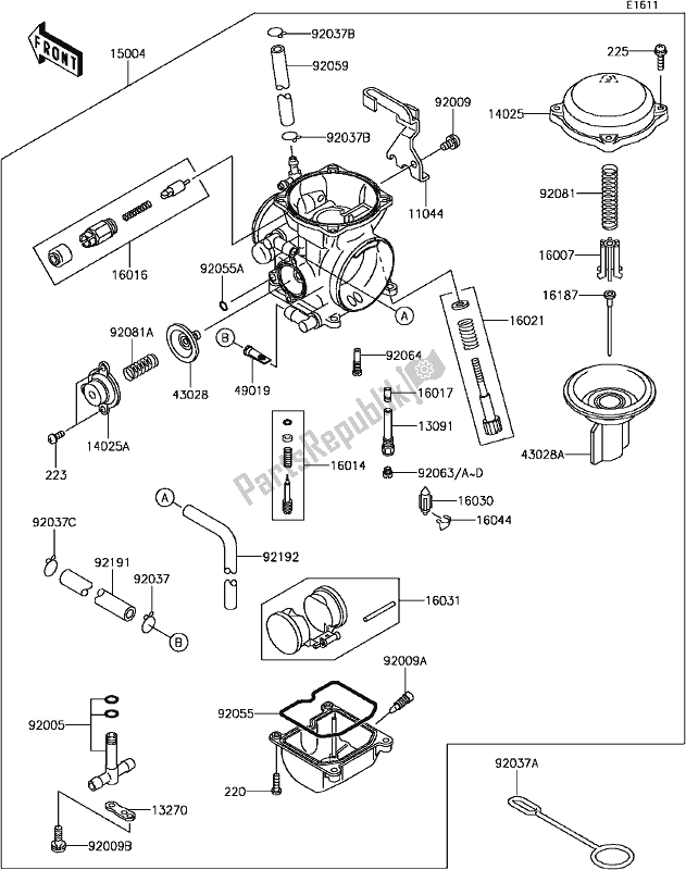 Todas las partes para C-7 Carburetor(2/2) de Kawasaki KLR 650 2017