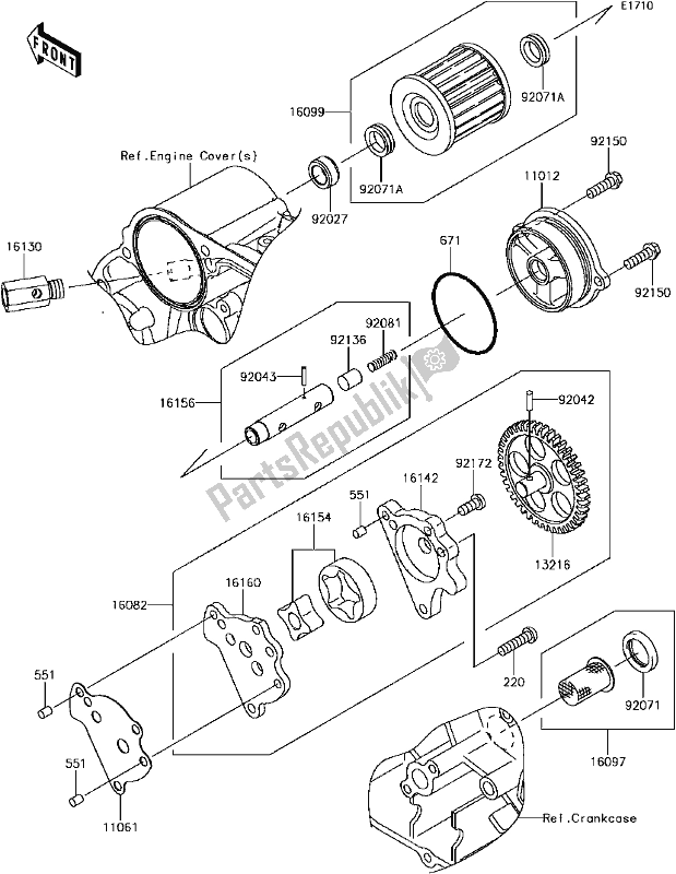 Alle onderdelen voor de C-8 Oil Pump van de Kawasaki KLR 650 2017