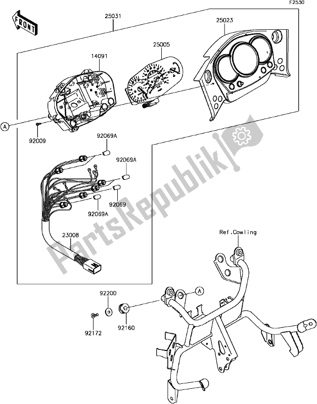 Alle onderdelen voor de E-12meter(s) van de Kawasaki KLR 650 2017