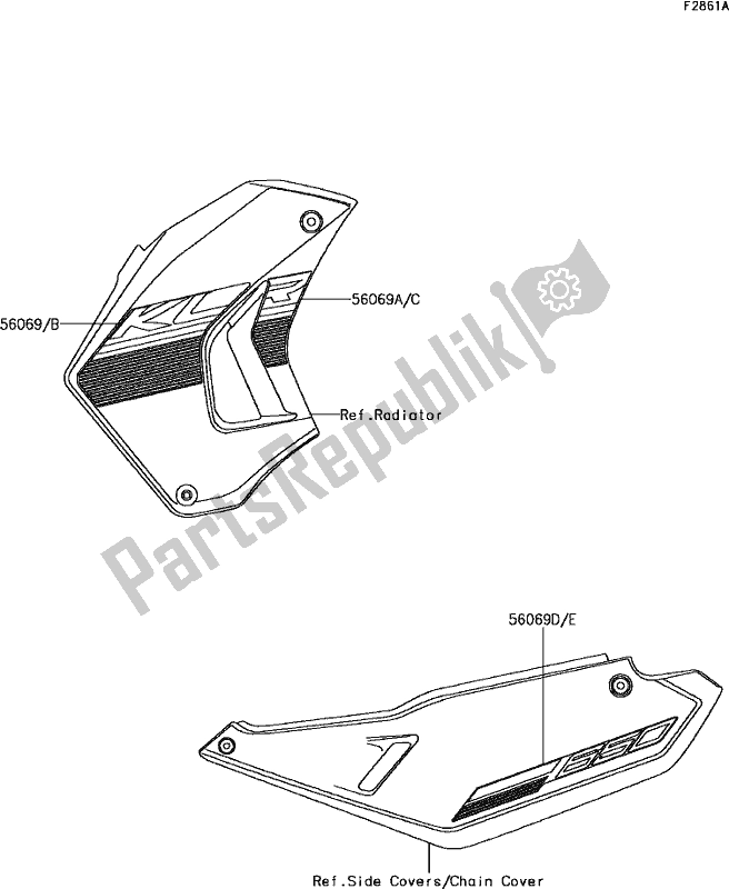 Alle onderdelen voor de F-11decals(graystone)(eff) van de Kawasaki KLR 650 2017