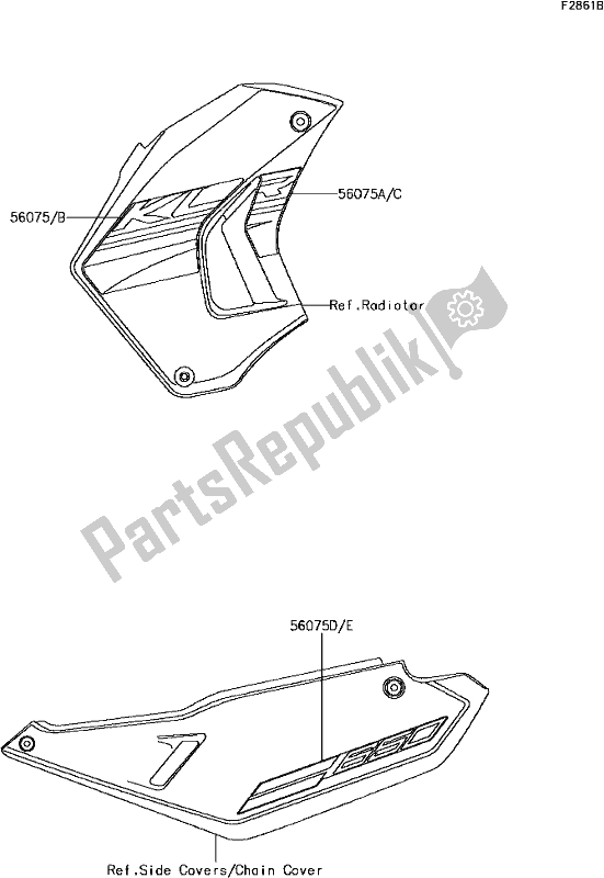 Alle onderdelen voor de F-12decals(green)(egf) van de Kawasaki KLR 650 2017