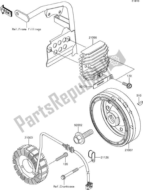 All parts for the 18 Generator of the Kawasaki KLR 650 2018