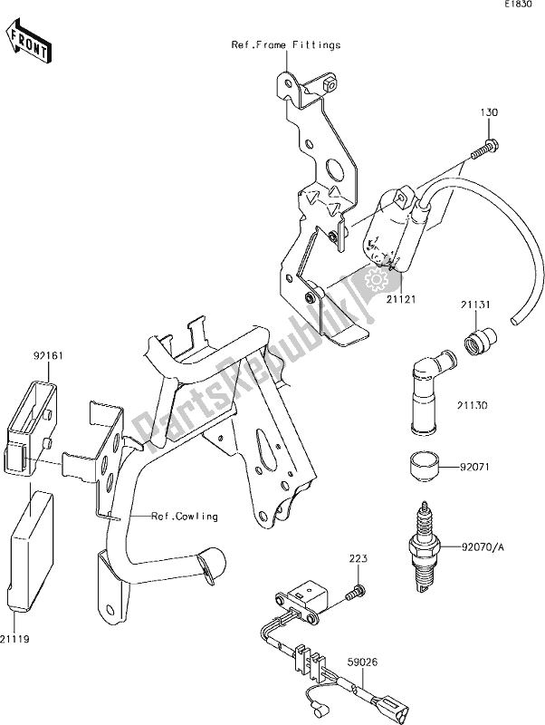 All parts for the 19 Ignition System of the Kawasaki KLR 650 2018