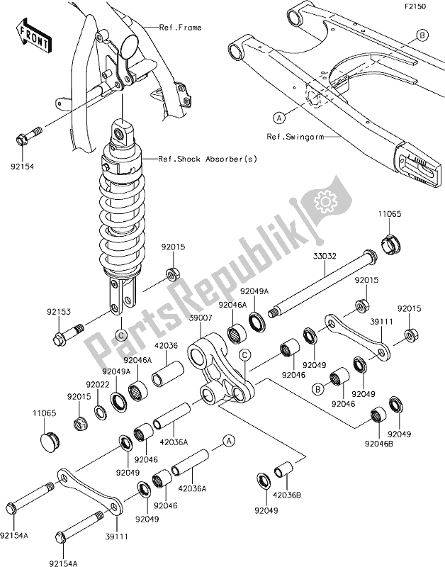 All parts for the 27 Suspension of the Kawasaki KLR 650 2018