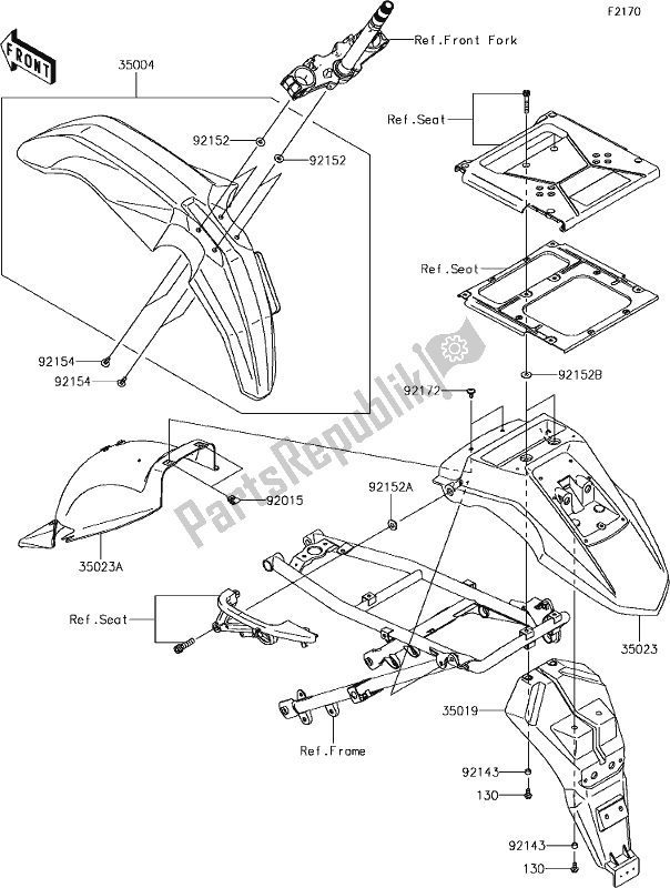 Tutte le parti per il 29 Fenders del Kawasaki KLR 650 2018