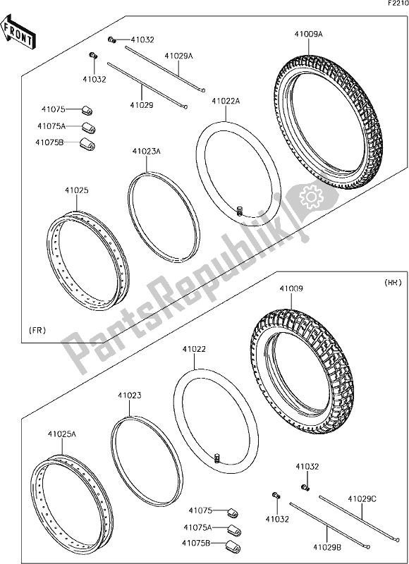 All parts for the 31 Tires of the Kawasaki KLR 650 2018