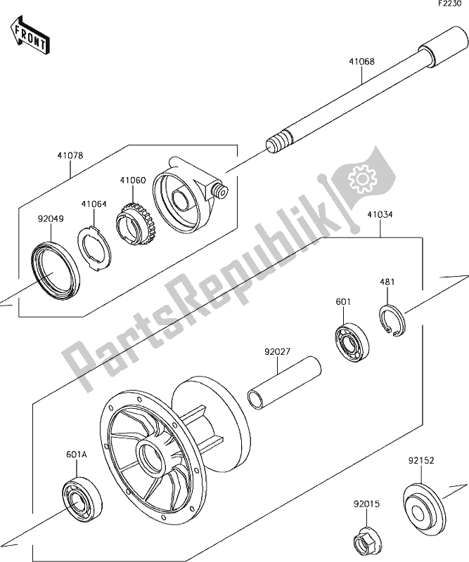 Todas las partes para 32 Front Hub de Kawasaki KLR 650 2018