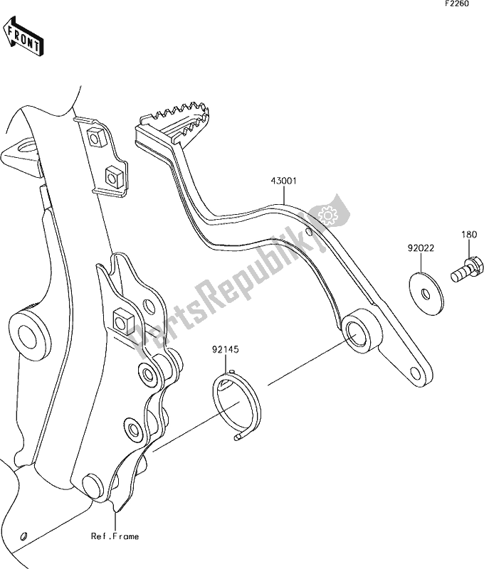 All parts for the 34 Brake Pedal of the Kawasaki KLR 650 2018