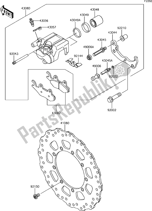 Tutte le parti per il 37 Front Brake del Kawasaki KLR 650 2018