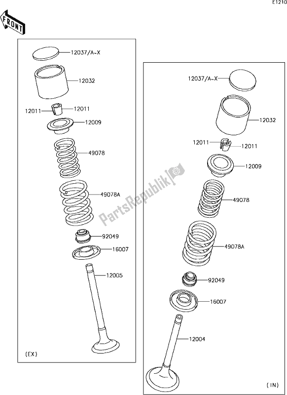 All parts for the 6 Valve(s) of the Kawasaki KLR 650 2018