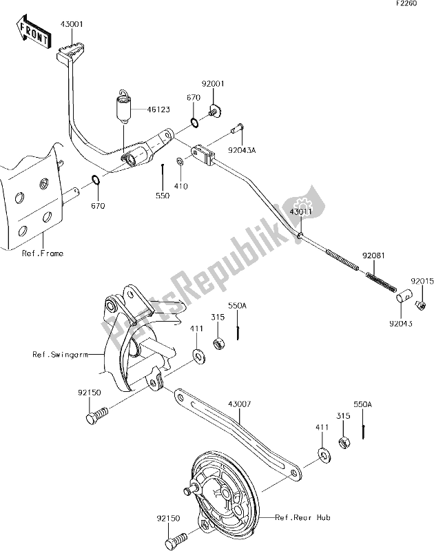 All parts for the 30 Brake Pedal of the Kawasaki KLX 110 2017