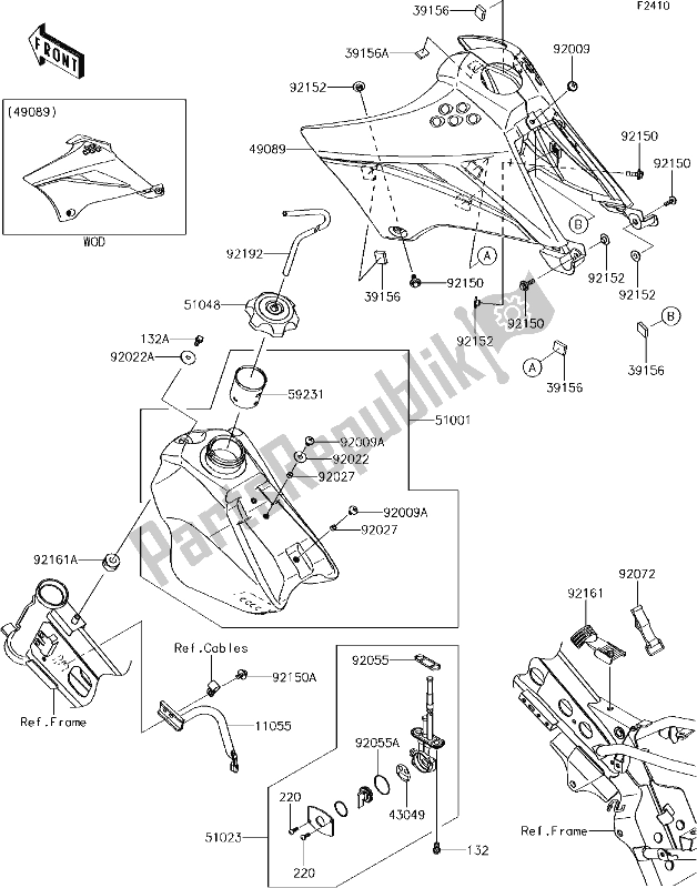 All parts for the 33 Fuel Tank of the Kawasaki KLX 110 2017