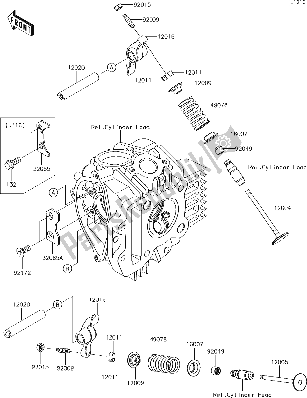All parts for the 5 Valve(s) of the Kawasaki KLX 110 2017