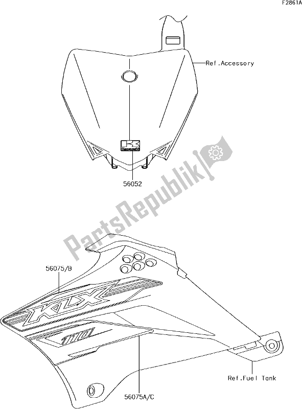 Wszystkie części do 41 Decals(cgf) Kawasaki KLX 110 2018