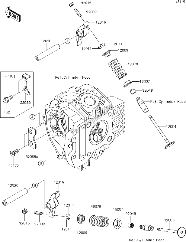 All parts for the 5 Valve(s) of the Kawasaki KLX 110 2018