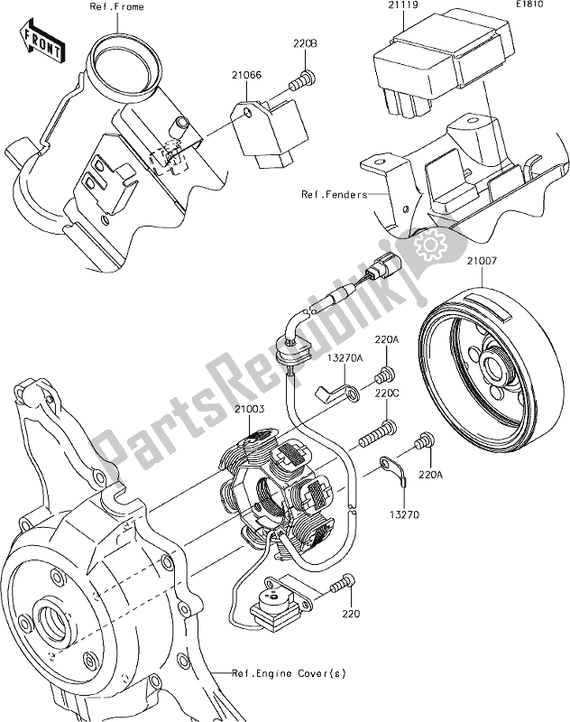 Todas as partes de 17 Generator do Kawasaki KLX 110 2019