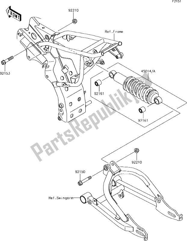 All parts for the 23 Suspension/shock Absorber of the Kawasaki KLX 110 2019