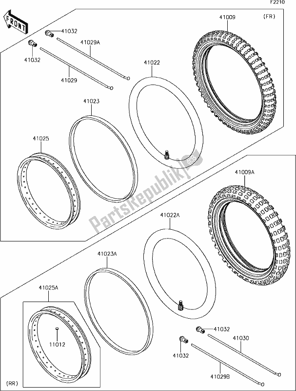 All parts for the 27 Tires of the Kawasaki KLX 110 2019