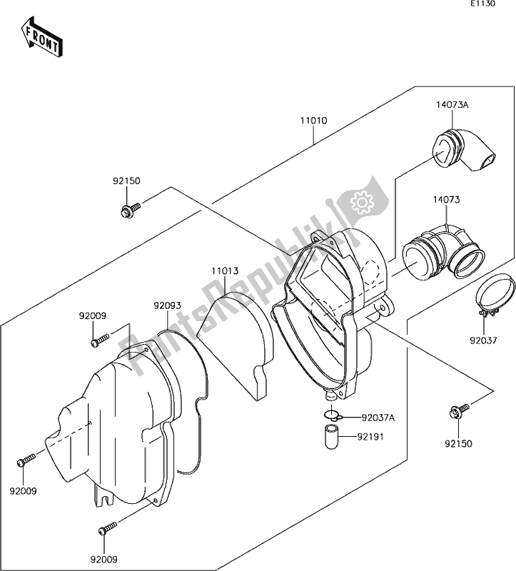 All parts for the 3 Air Cleaner of the Kawasaki KLX 110 2019