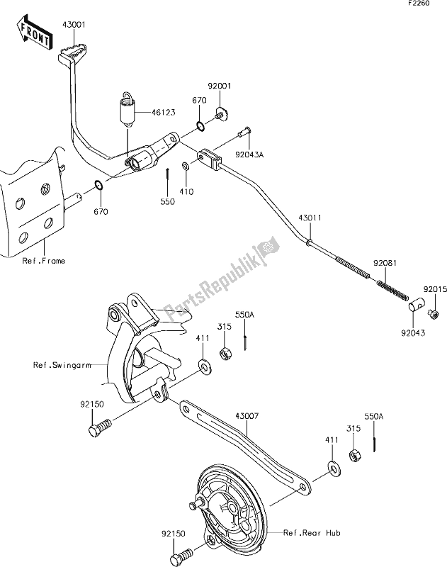 All parts for the 30 Brake Pedal of the Kawasaki KLX 110 2019