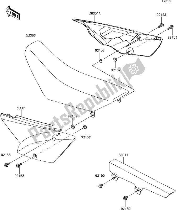 All parts for the 35 Side Covers/chain Cover of the Kawasaki KLX 110 2019