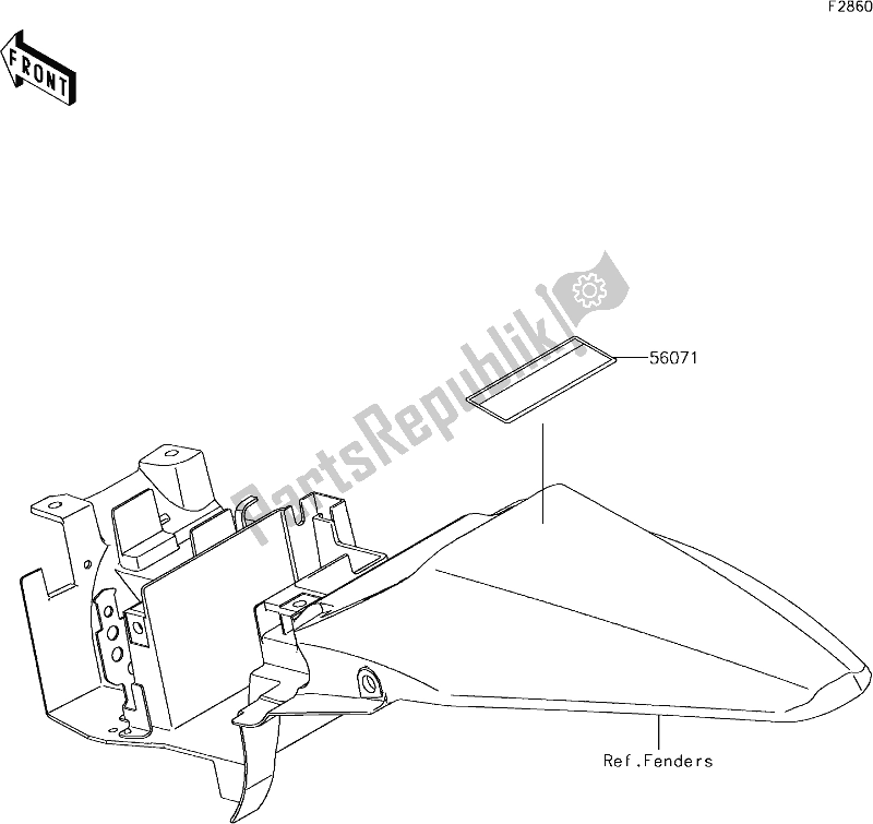 All parts for the 39 Labels of the Kawasaki KLX 110 2019