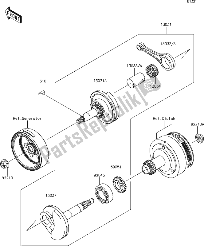 All parts for the 7 Crankshaft of the Kawasaki KLX 110 2019