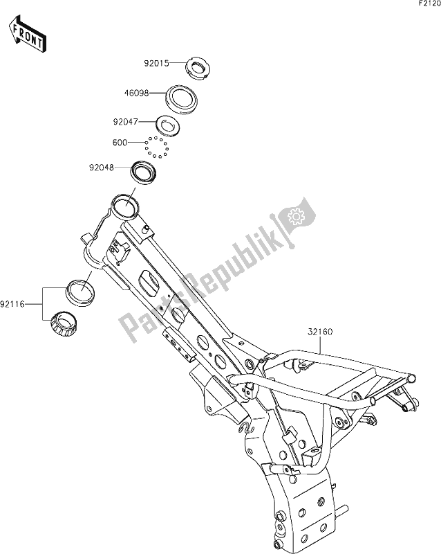 Toutes les pièces pour le 20 Frame du Kawasaki KLX 110 2020