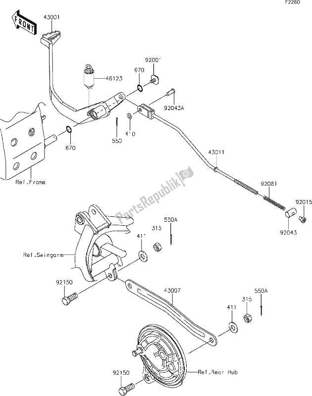 Alle onderdelen voor de 30 Brake Pedal van de Kawasaki KLX 110 2020