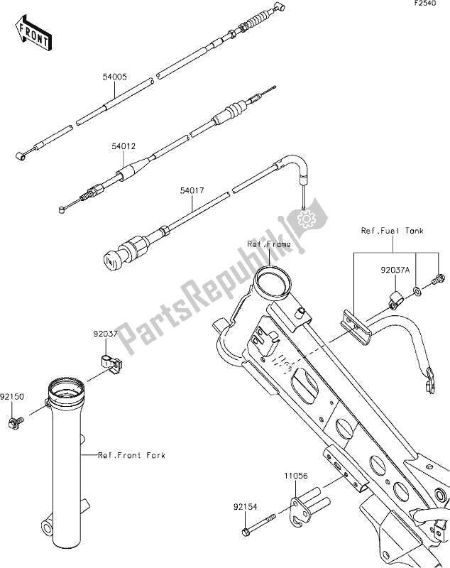 Wszystkie części do 34 Cables Kawasaki KLX 110 2020