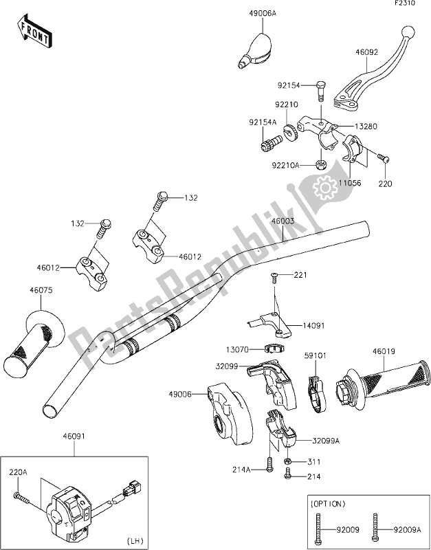 Alle onderdelen voor de 31 Handlebar van de Kawasaki KLX 110 2021