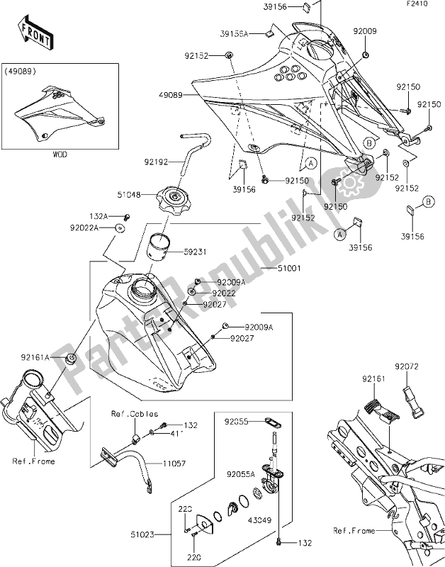 Alle onderdelen voor de 33 Fuel Tank van de Kawasaki KLX 110 2021