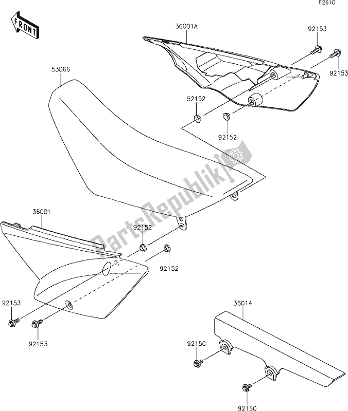 All parts for the 35 Side Covers/chain Cover of the Kawasaki KLX 110 2021