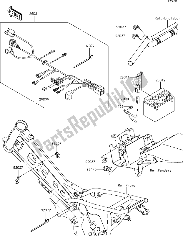 Wszystkie części do 37 Chassis Electrical Equipment Kawasaki KLX 110 2021