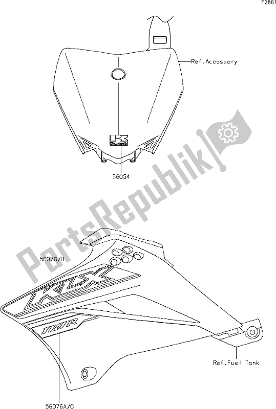 Wszystkie części do 40 Decals Kawasaki KLX 110 2021