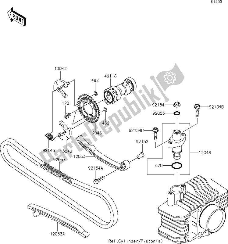 Wszystkie części do 6 Camshaft(s)/tensioner Kawasaki KLX 110 2021