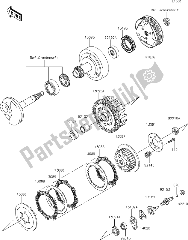 Wszystkie części do 9 Clutch Kawasaki KLX 110 2021